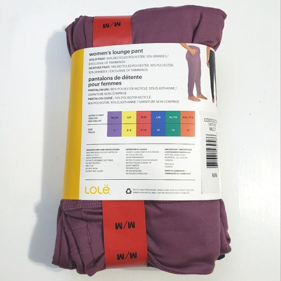 2-Pack Lole Women's Studio Lounge Pant sz M Purple and Grey - Picture 3 of 7